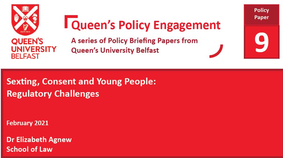 Sexting, Consent and Young People: Regulatory Challenges – A New Policy Paper