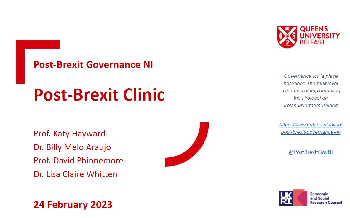 Post-Brexit Clinic at Queen’s February 2023