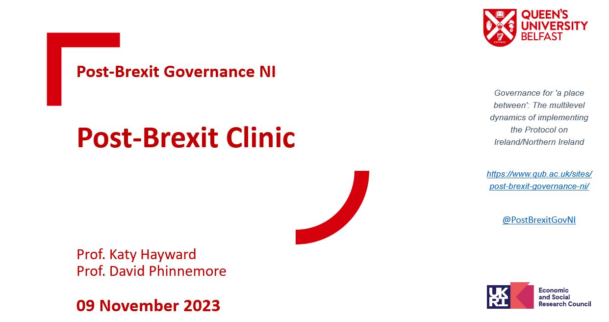 Post-Brexit Clinic at Queen’s November 2023
